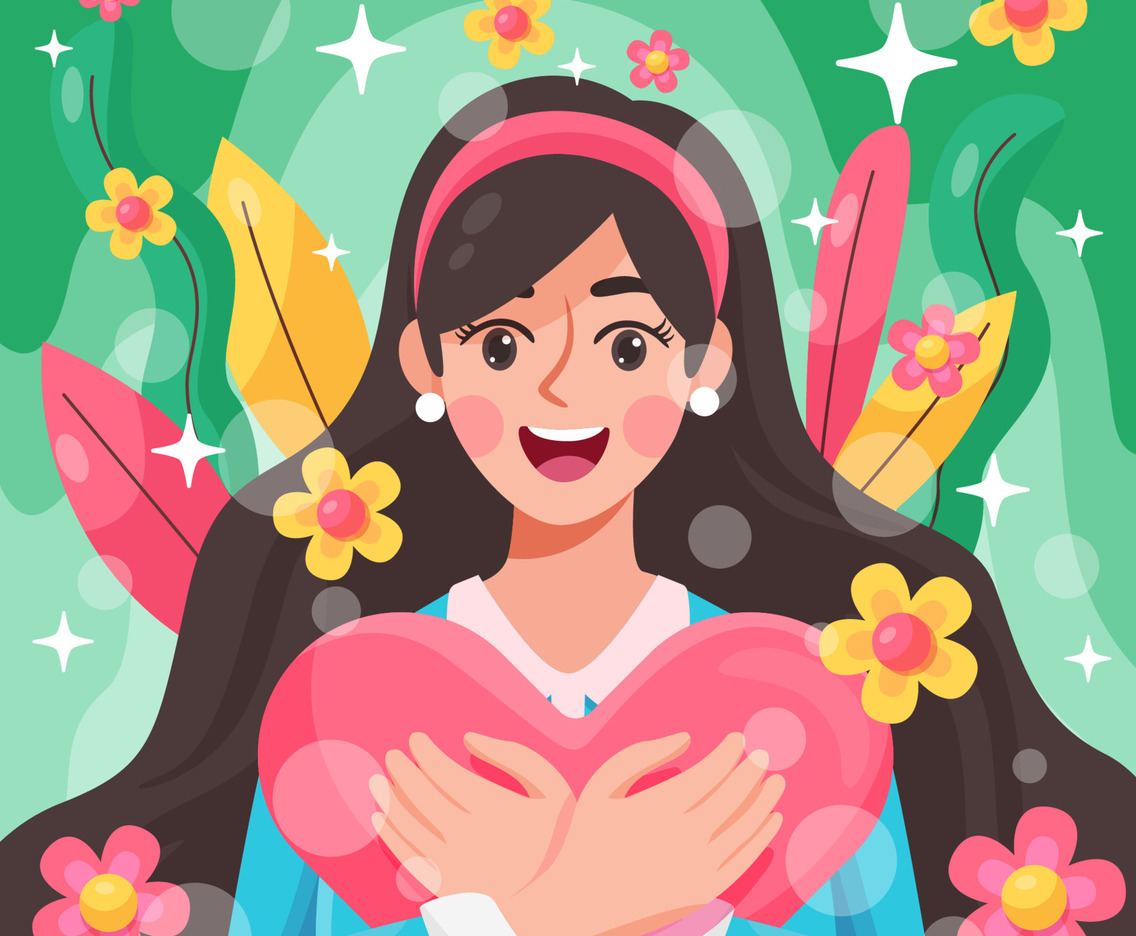 A Cute Happy Woman Practicing Self Love