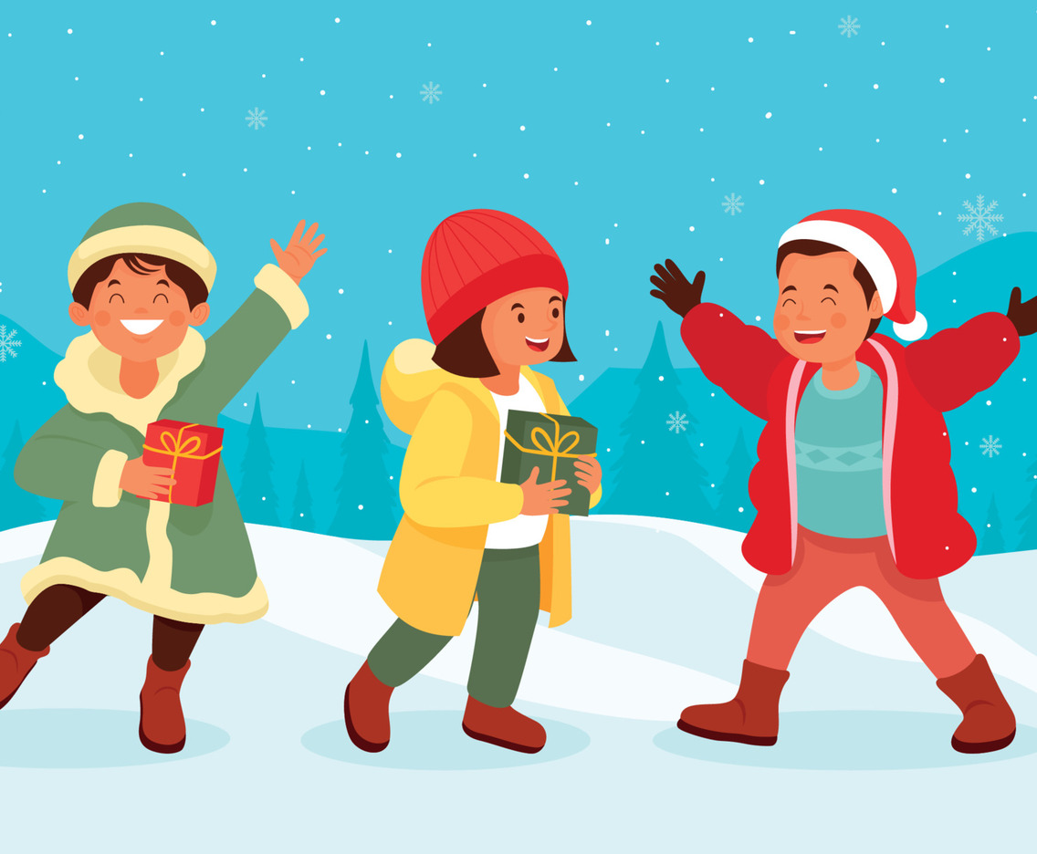Children Celebrate Christmas Together