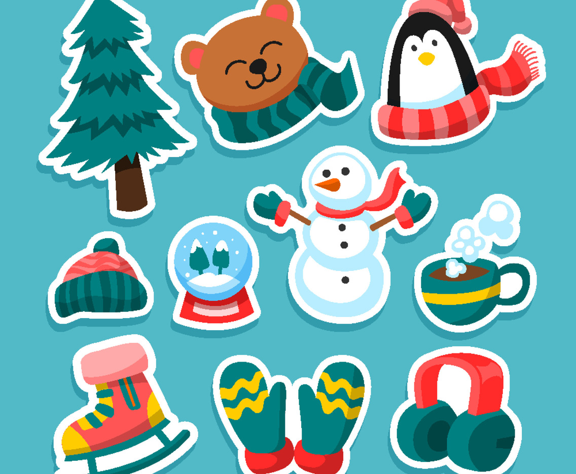 Nature Winter Outdoor Sticker Set