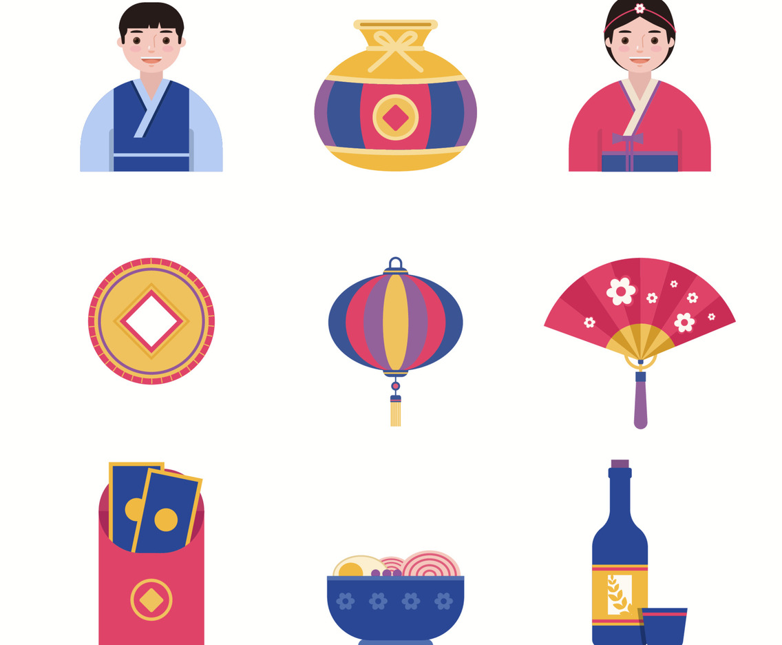 Korean New Year Icon Set