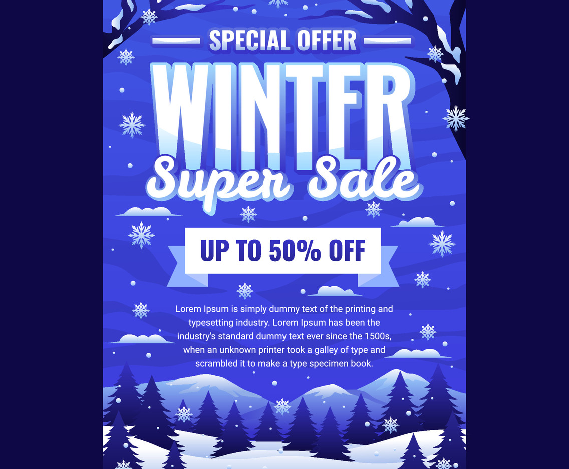 Templates Winter Super Sale Poster