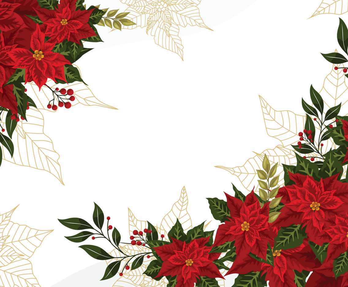Christmas Poinsettias Background