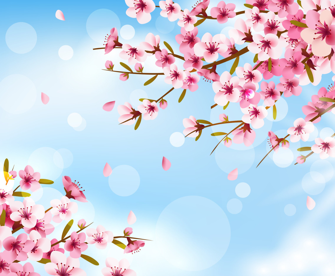Peach Blossom On Blue Sky
