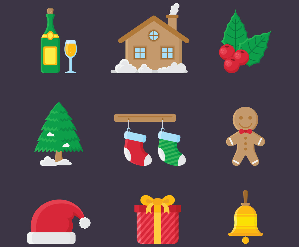 Set Of Christmas Element Icons