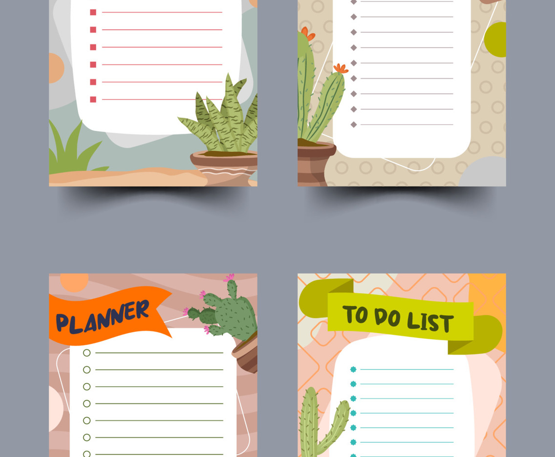 Journal Template with Cactus Concept