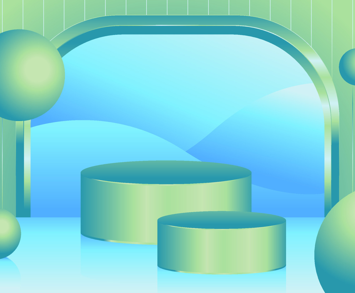 Blue and Green Podium Background