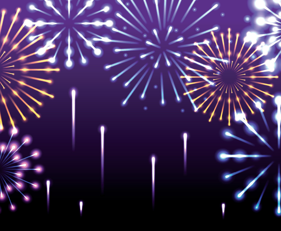 Fireworks in Dark Background