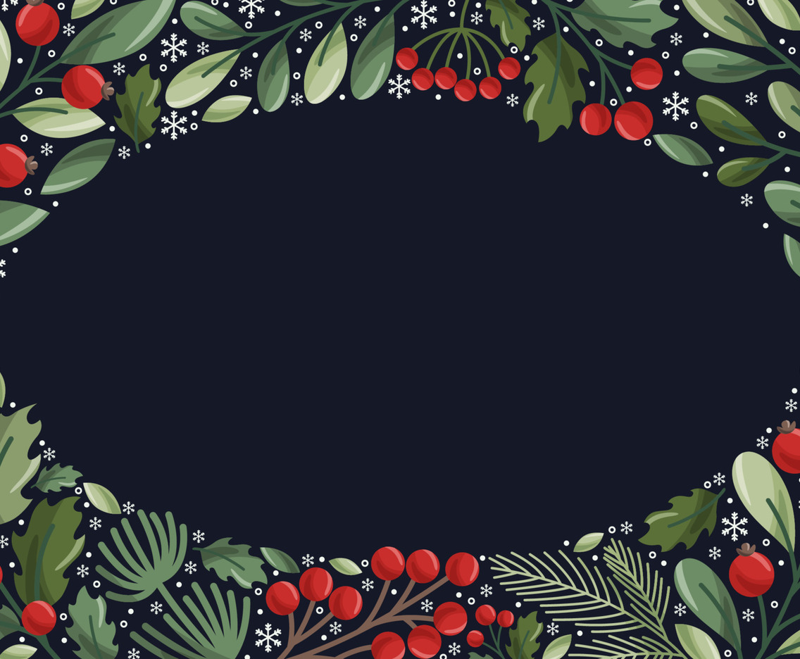 Hand Drawn Winter Floral And Nature Plant Background