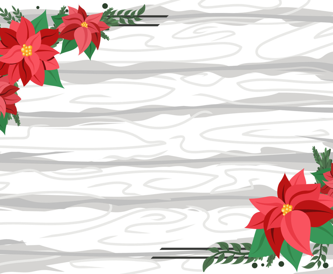 Wooden Texture with Poinsettia Flowers