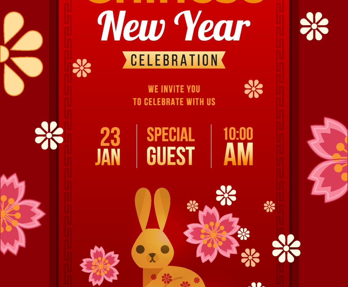 Elegant Chinese New Year Rabbit Year Poster Concept