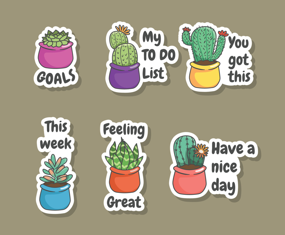 Cactus and Succulent Journal Stickers