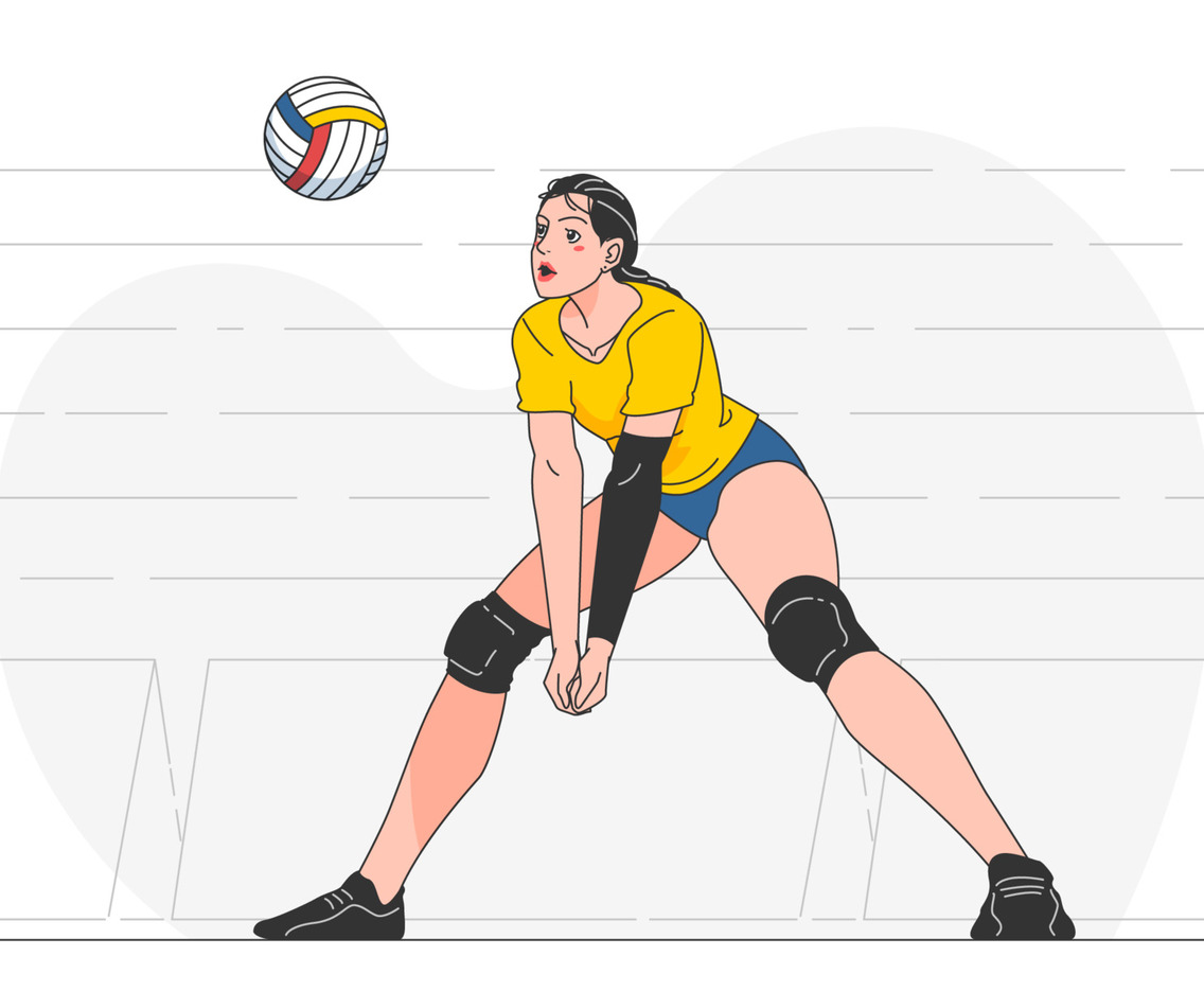Female Volleyball Athlete Ready to Hit the Ball