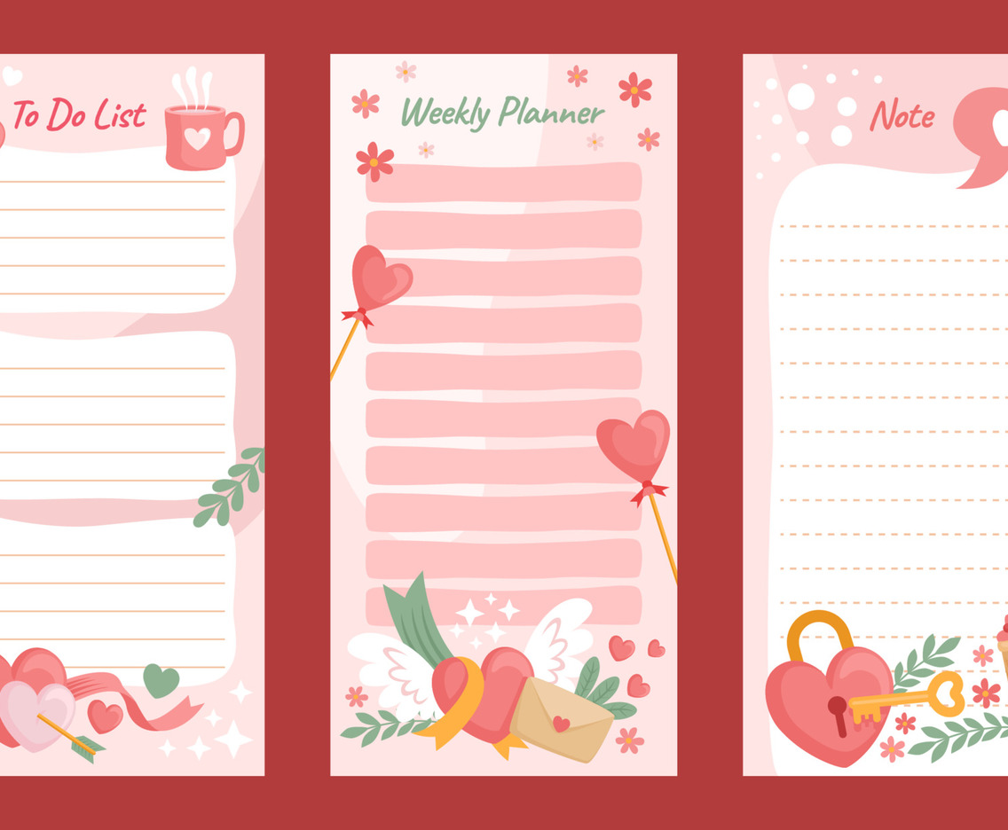 Cute Valentine Journal Template