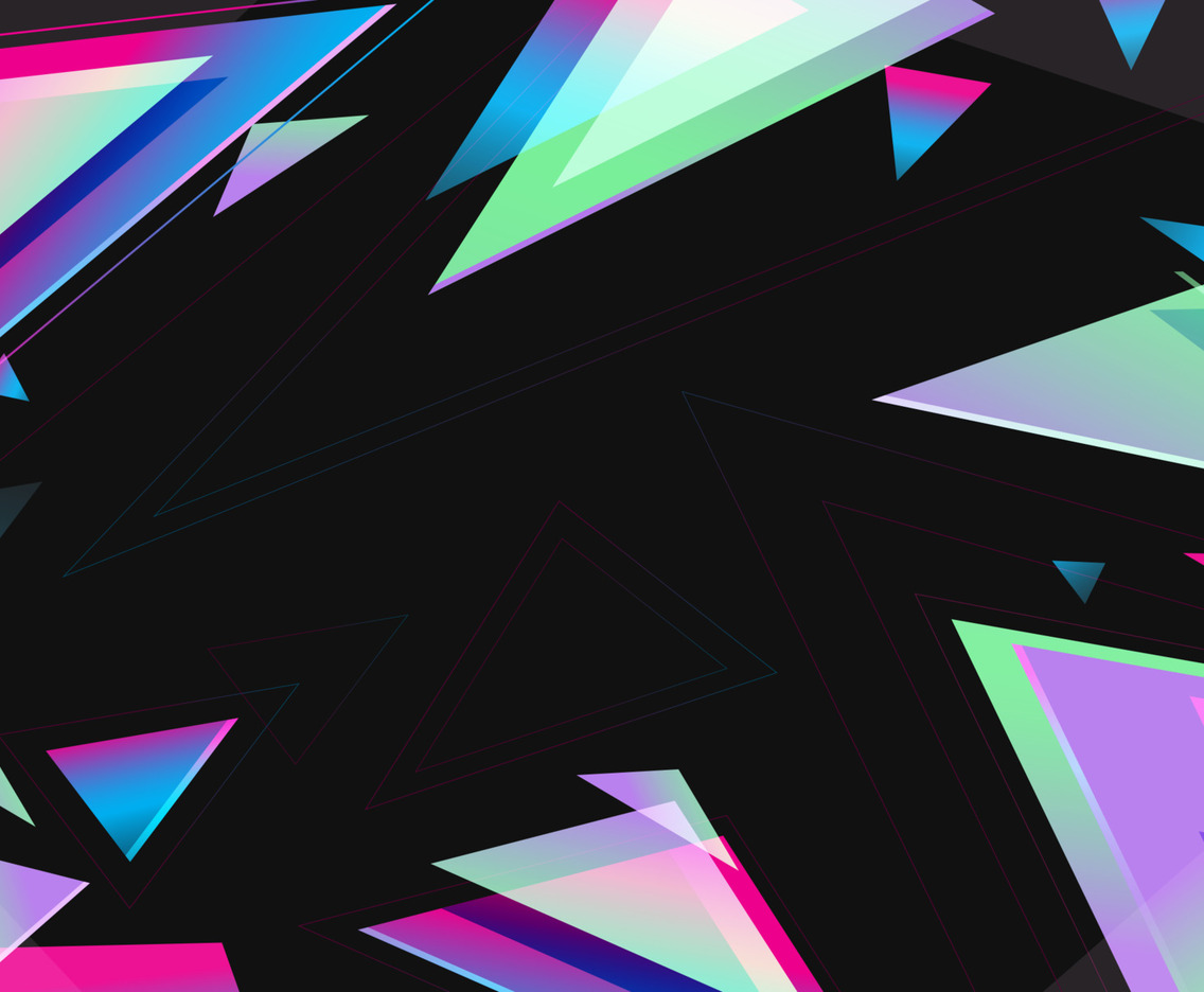 Triangular Neon Color on Black Background