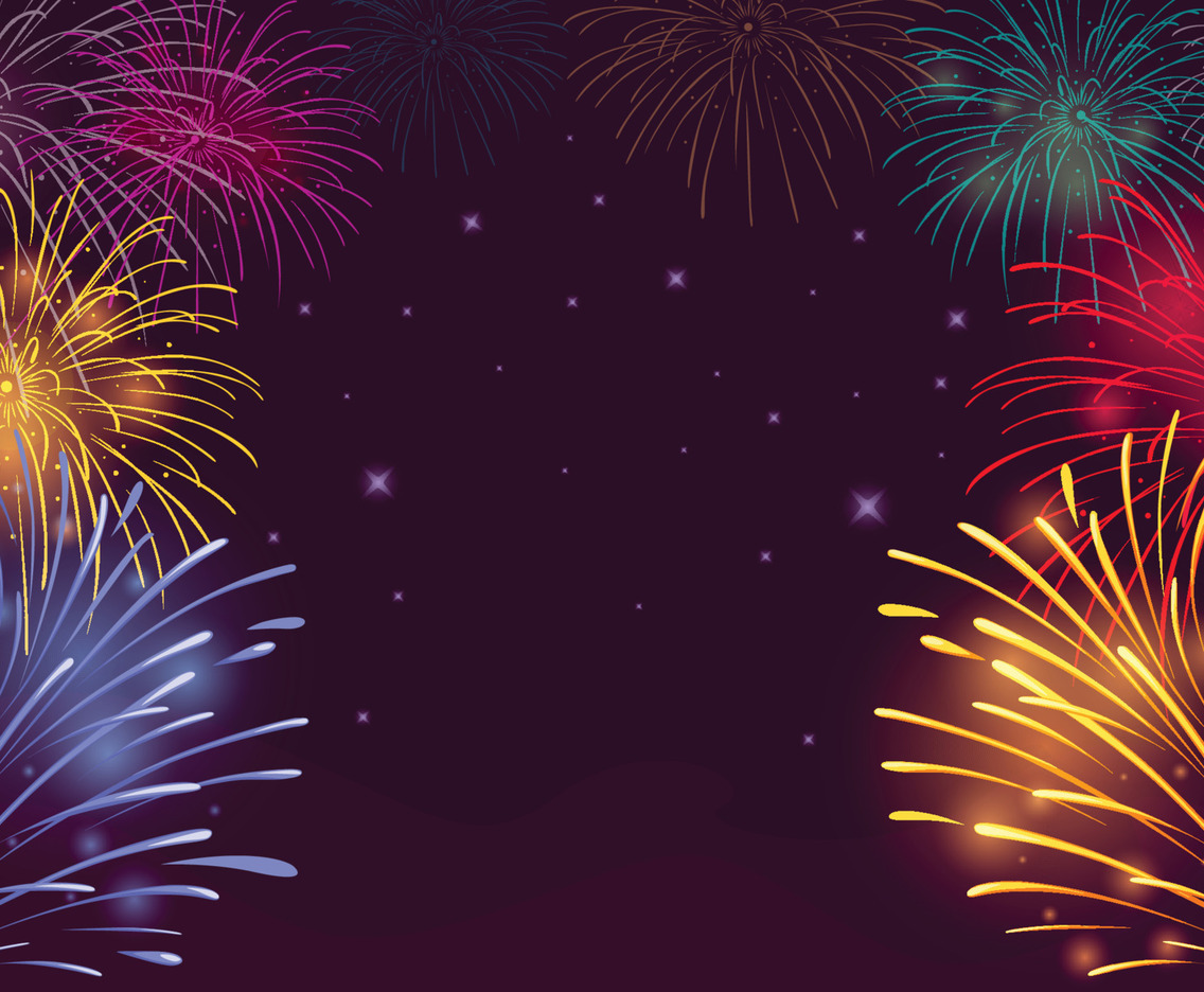 Colorful Firework Night Sky Background