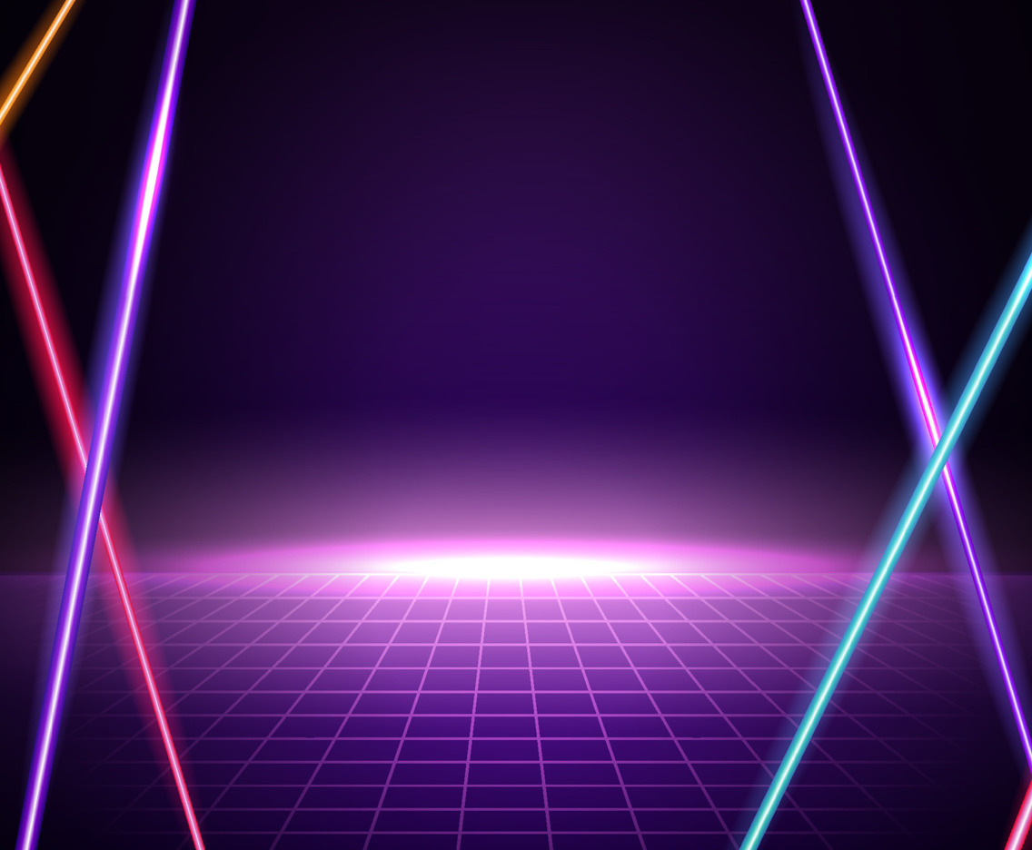 Abstract Laser Neon Light Purple Pink Background