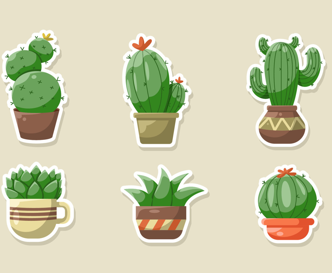 Cactus and Succulents Journal Sticker Collection
