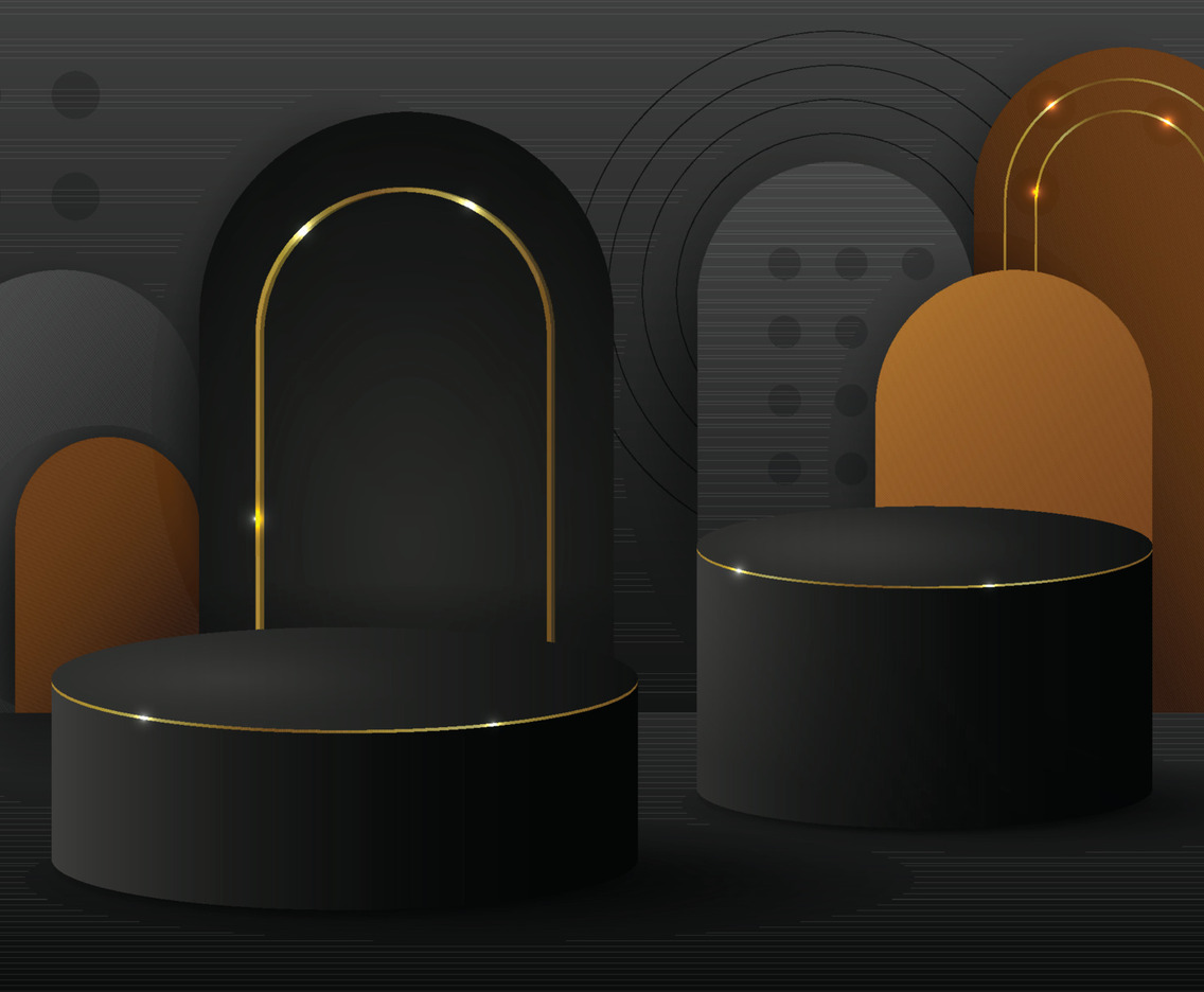 Black 3D Podium Background