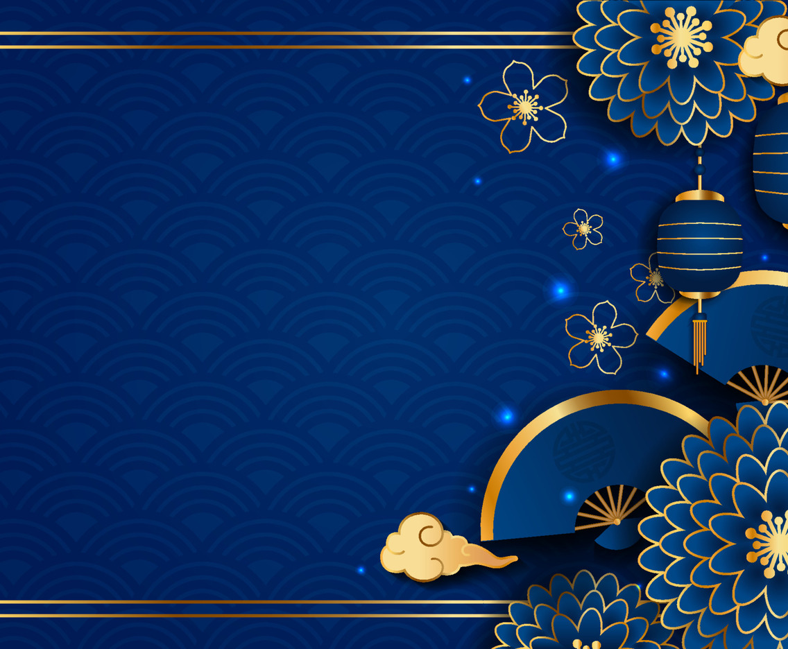 Royal Blue Chinese New Year Background