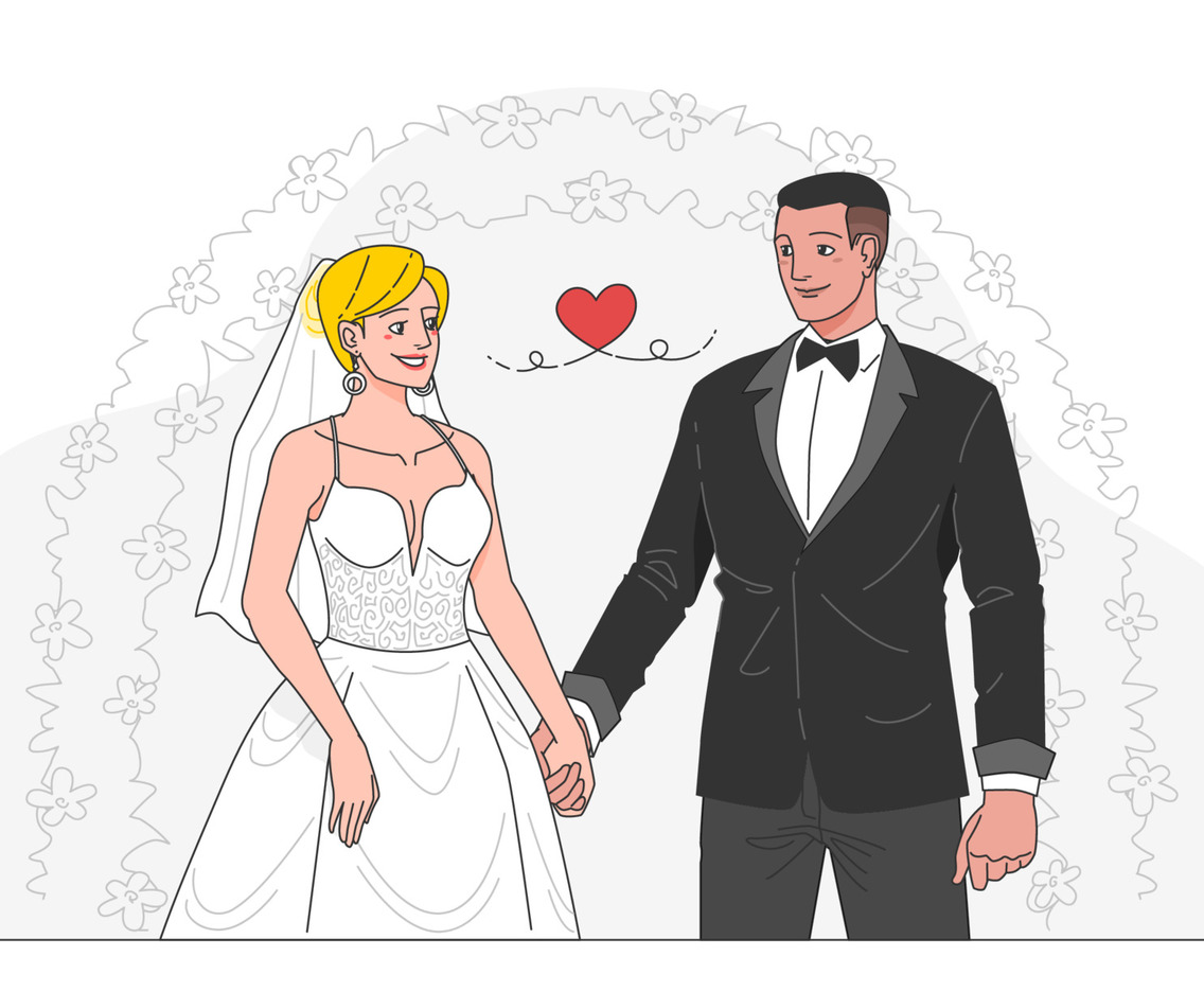 Marriage of the Sweetest Couple with Love in the Air