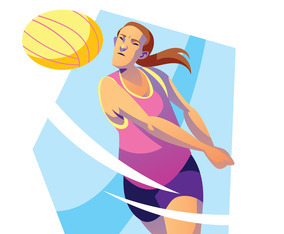 Powerful Woman Volleyball Player