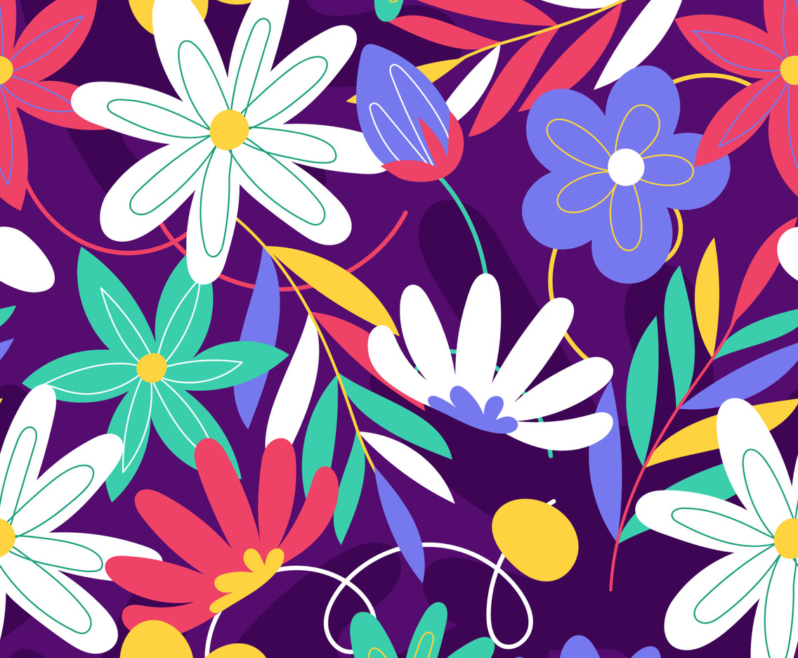Colorful Handdrawn Floral Pattern