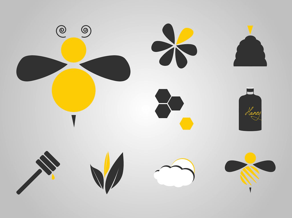 Bee Icons Vector Art Graphics Freevector Com