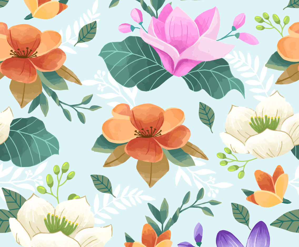 Watercolor Floral Seamless Pattern