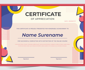 Flat Modern Certificate Template Vector Art & Graphics | freevector.com
