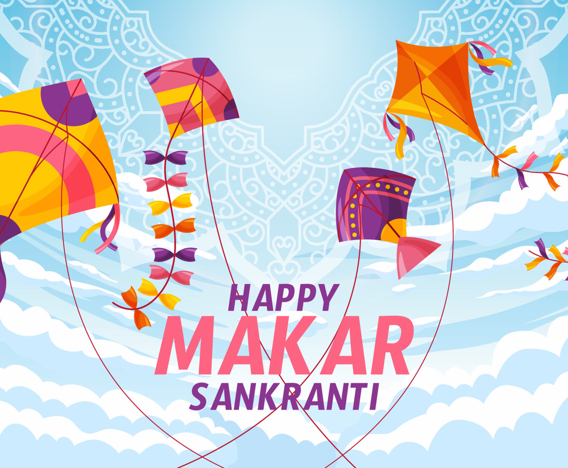Makar Sankranti Kites Festival Concept