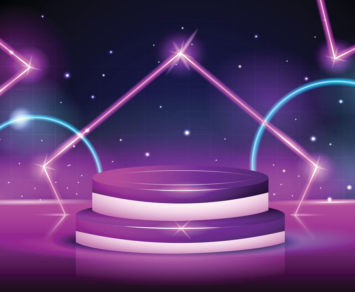 Retro Neon Light Podium Concept