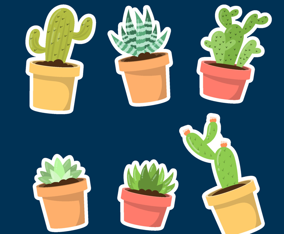 Journal Template Cactus Succulent Sticker Collection
