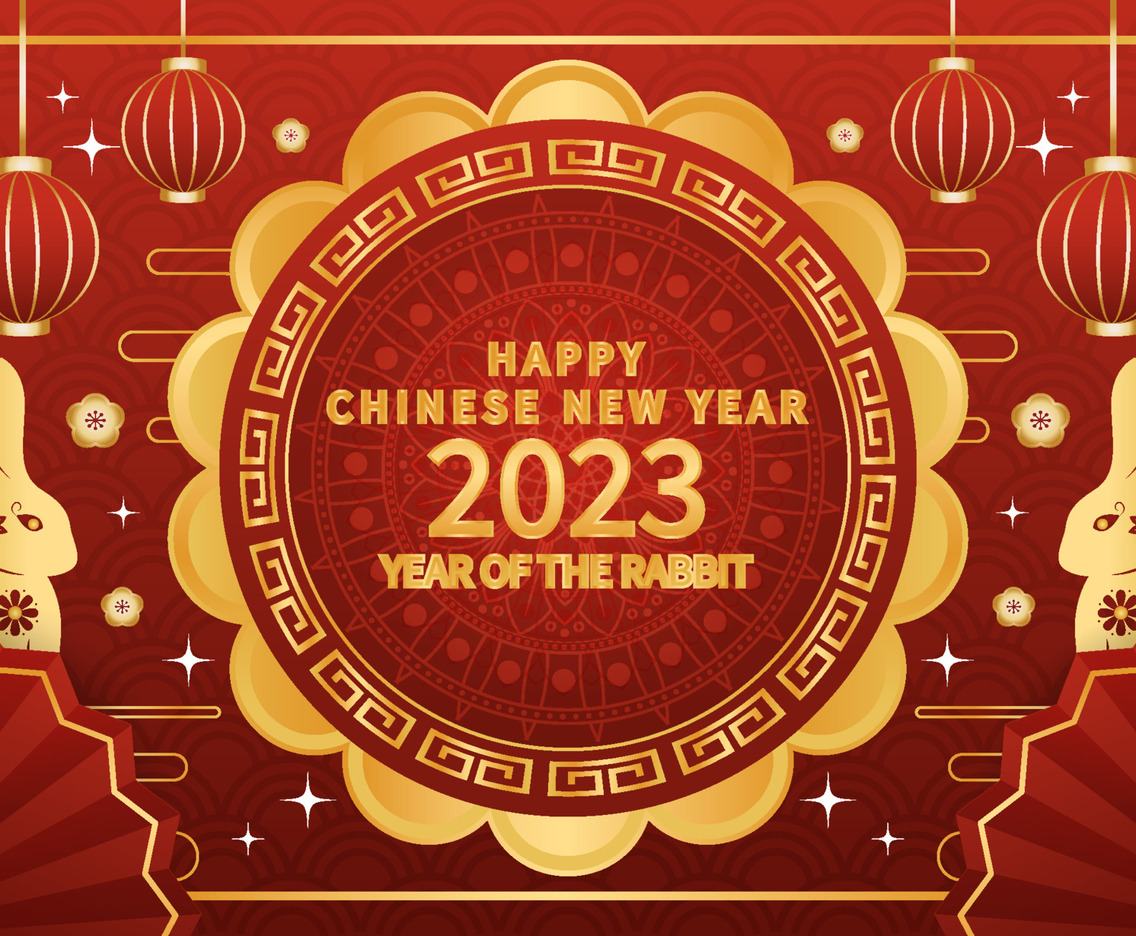 Happy Chinese New Year 2023 Year Of Rabbit Luxury Gold Background Concept