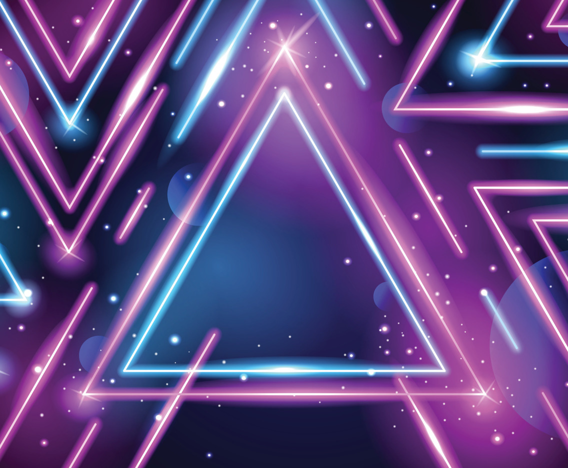 Retro Triangle Neon Light Concept