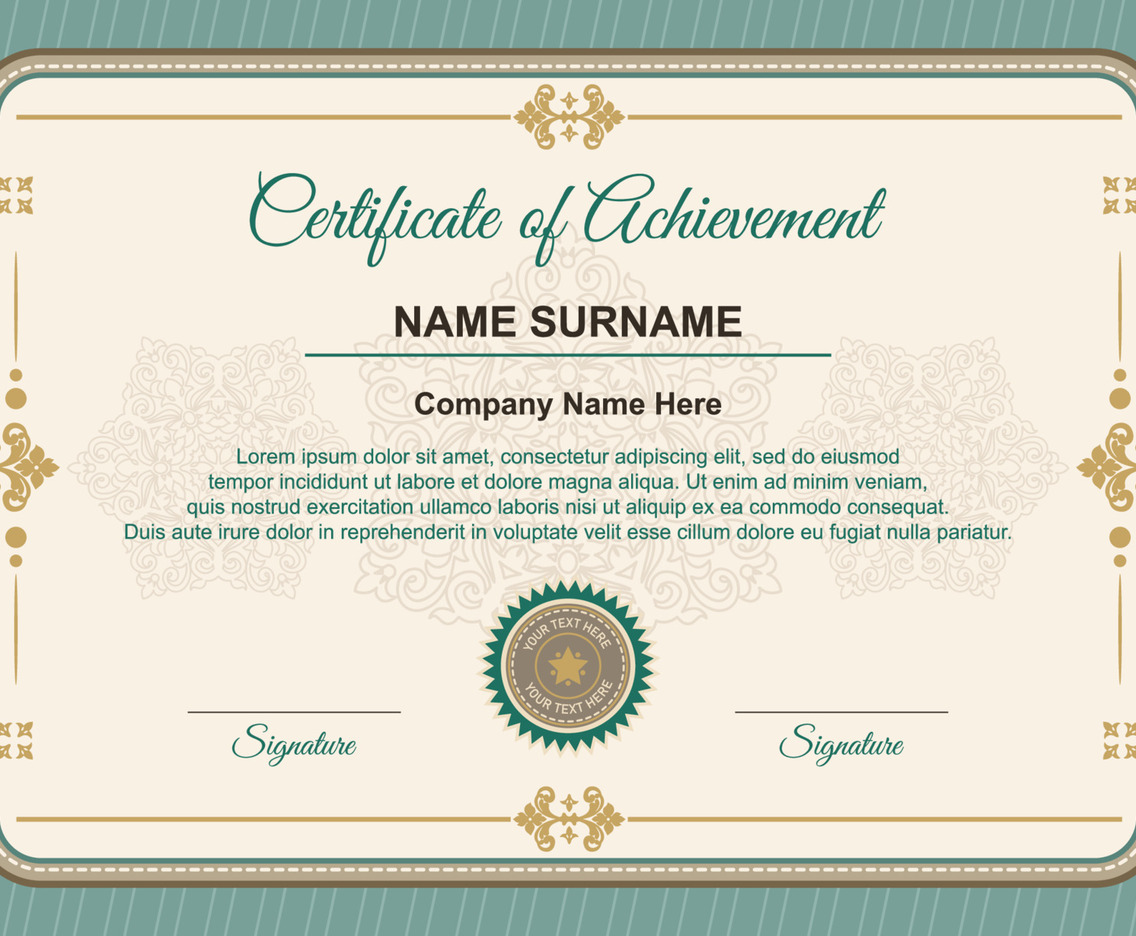 Certificate Design with Victorian Classic Concept
