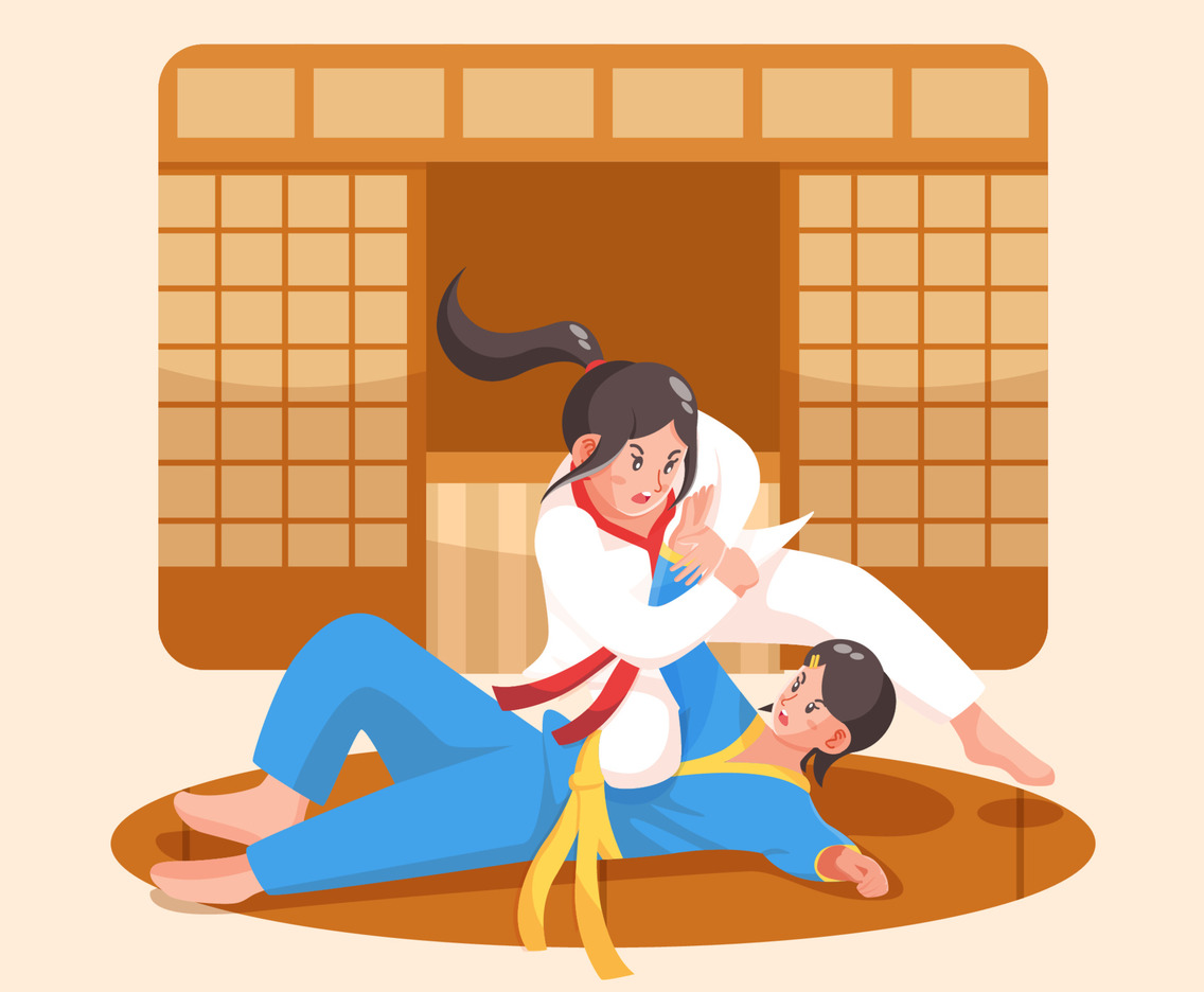 Women Jiujitsu Figthing