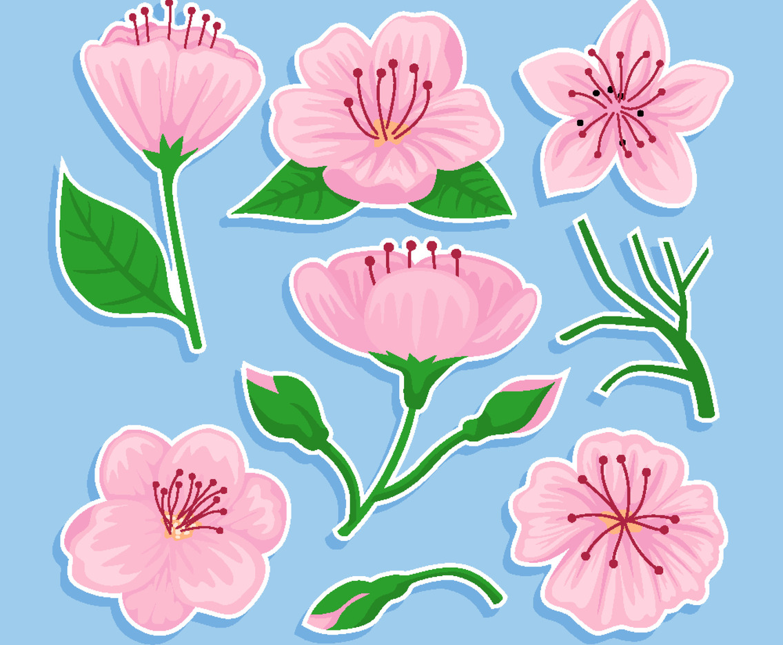 Peach Blossom Sticker Set