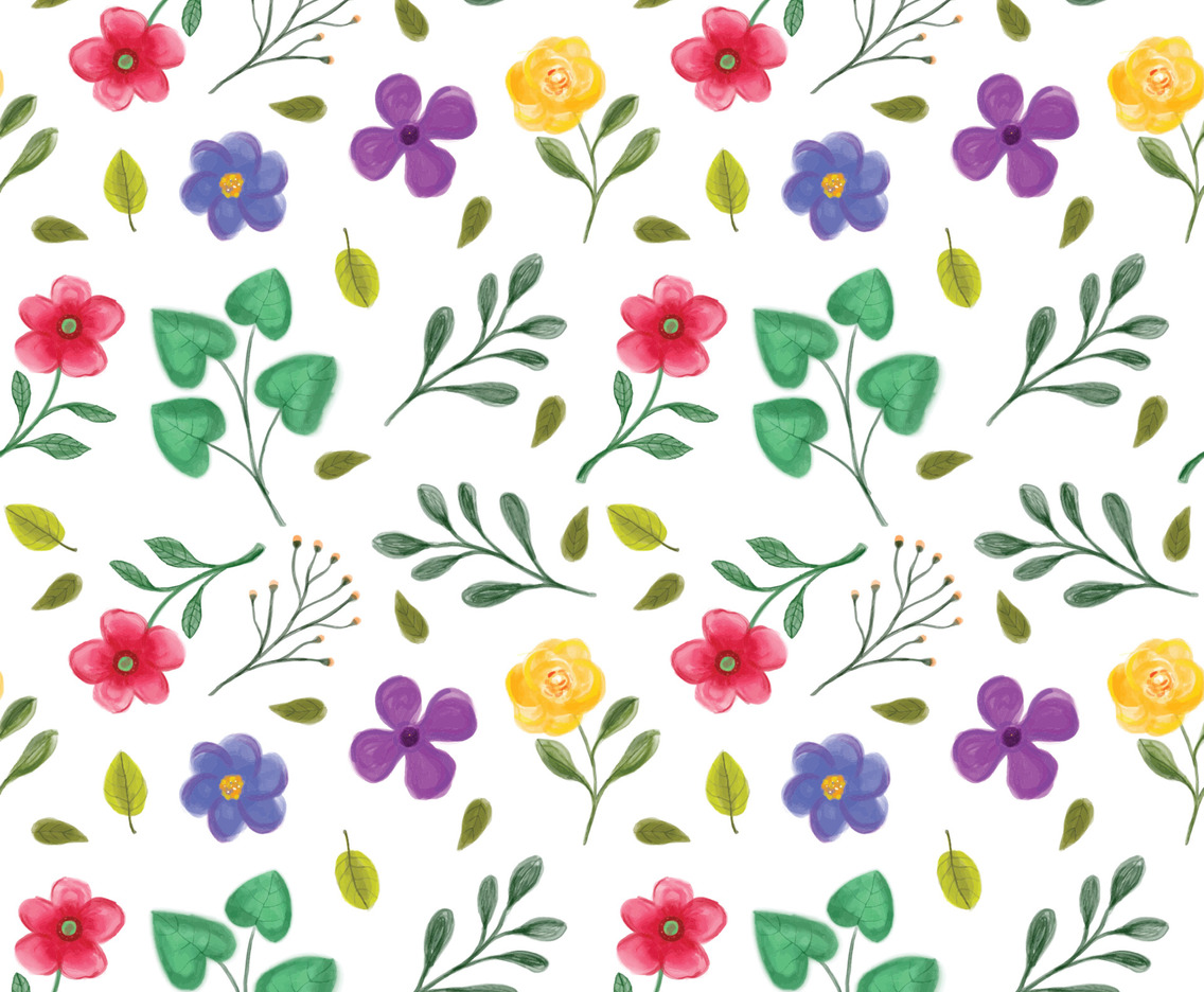 Floral Watercolor Seamless Pattern Background