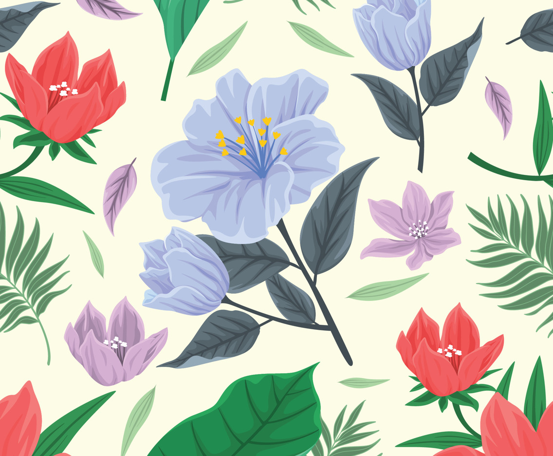 Watercolor Floral Seamless Pattern Background