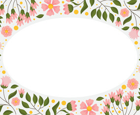 Pink Spring Flowers Frame Background