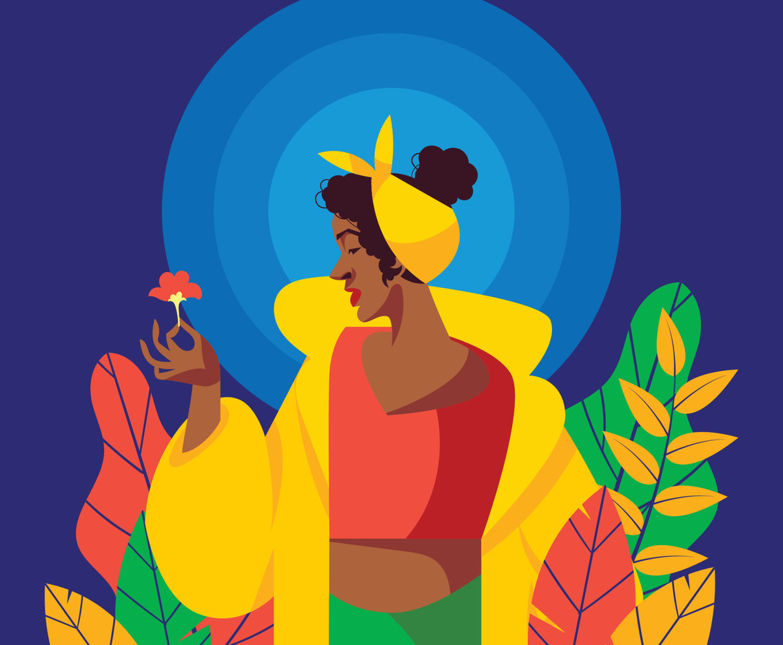 African-American Girl With Yellow Dress