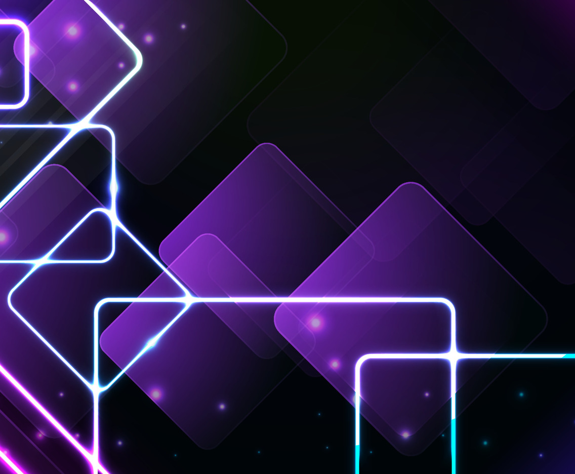 Rounded Square Neon Light Background