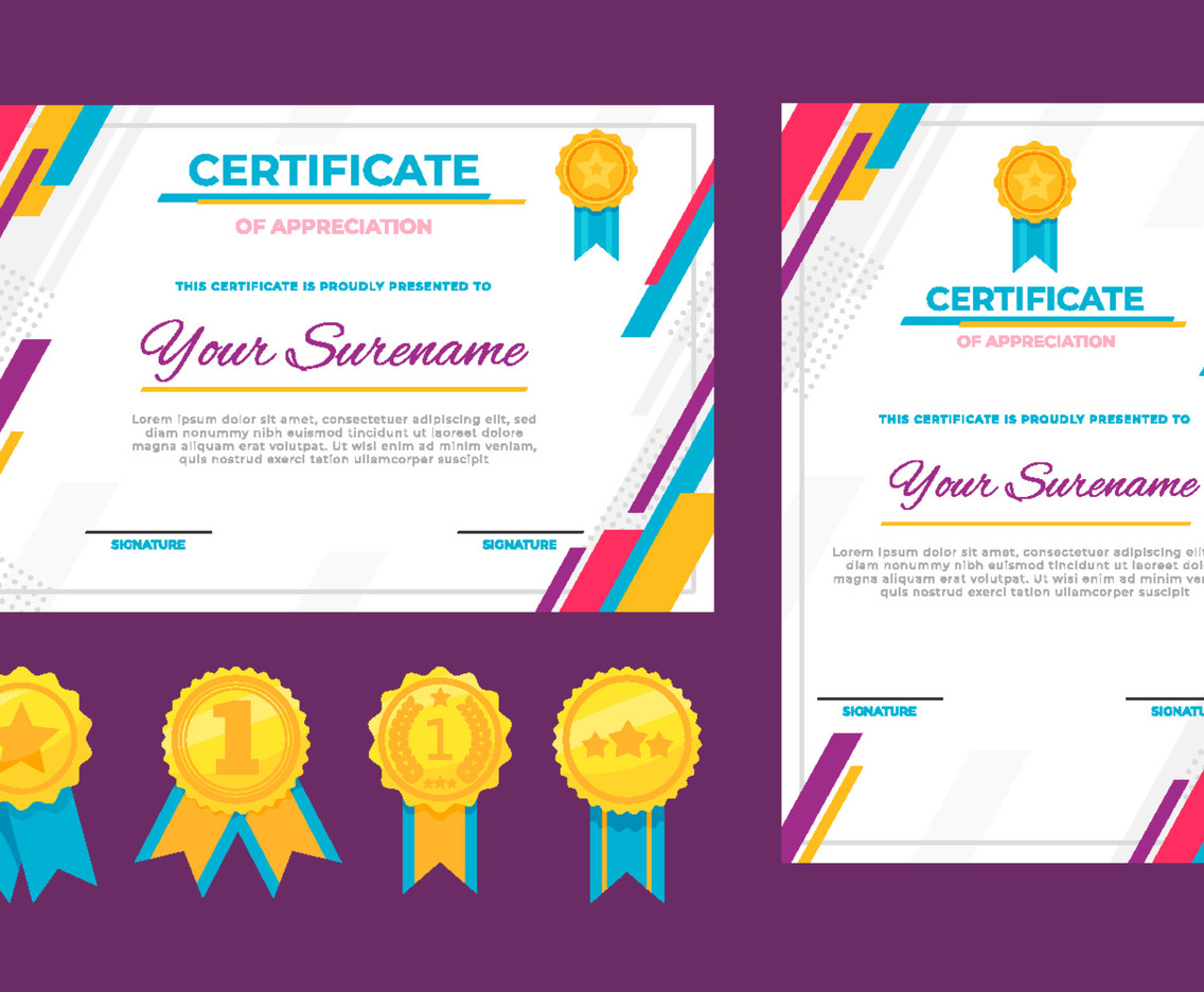 Flat Modern Certificate of Appreciation Template