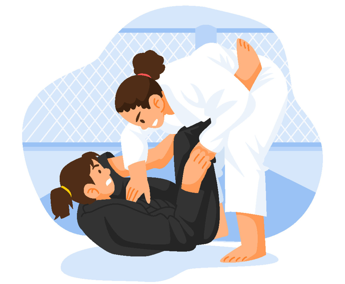 Female Fighting with Jiu Jitsu Sport Concept