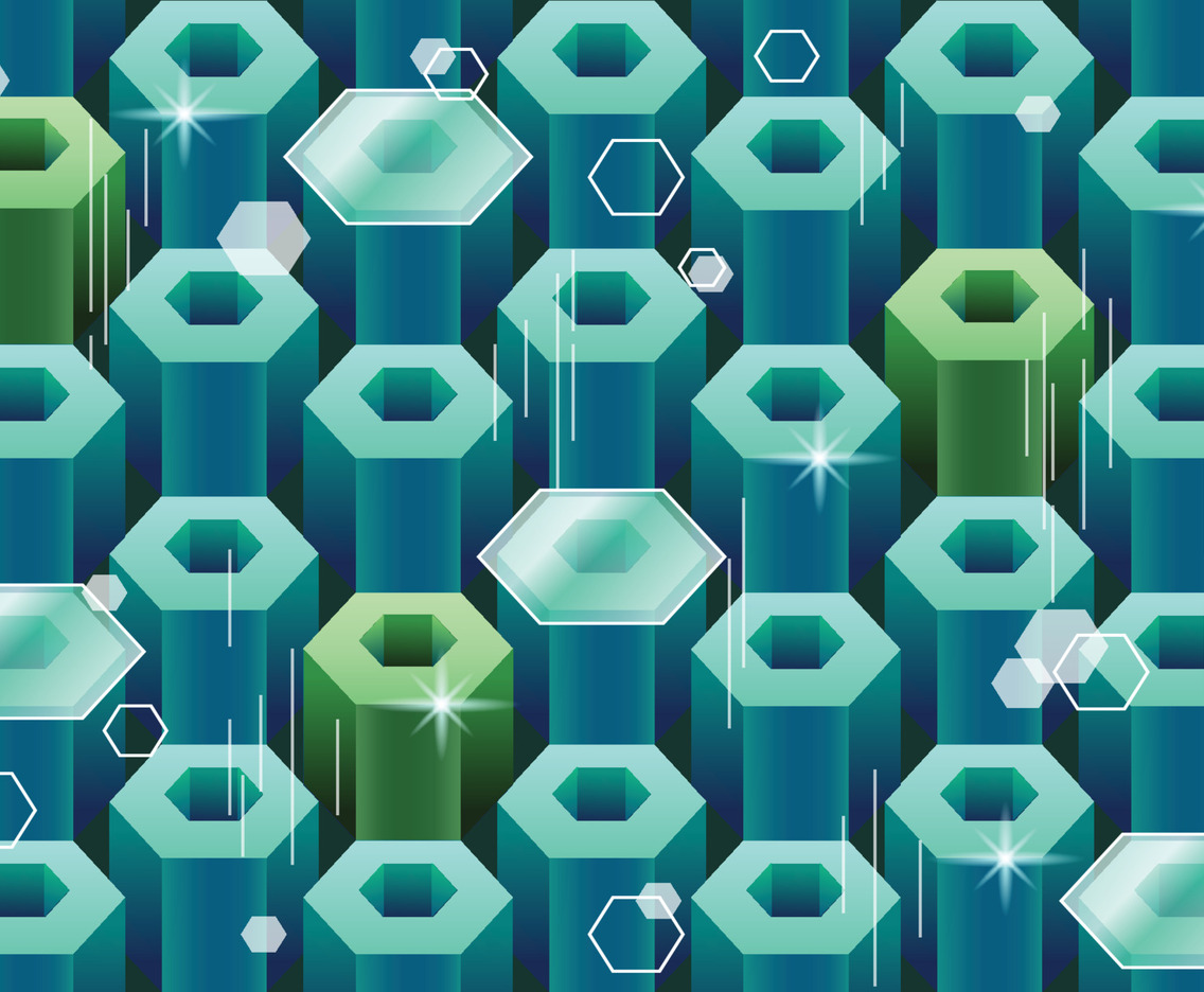 Blue and Green Hexagon