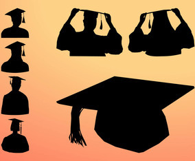 Graduation Silhouettes Vector Art &amp; Graphics | freevector.com