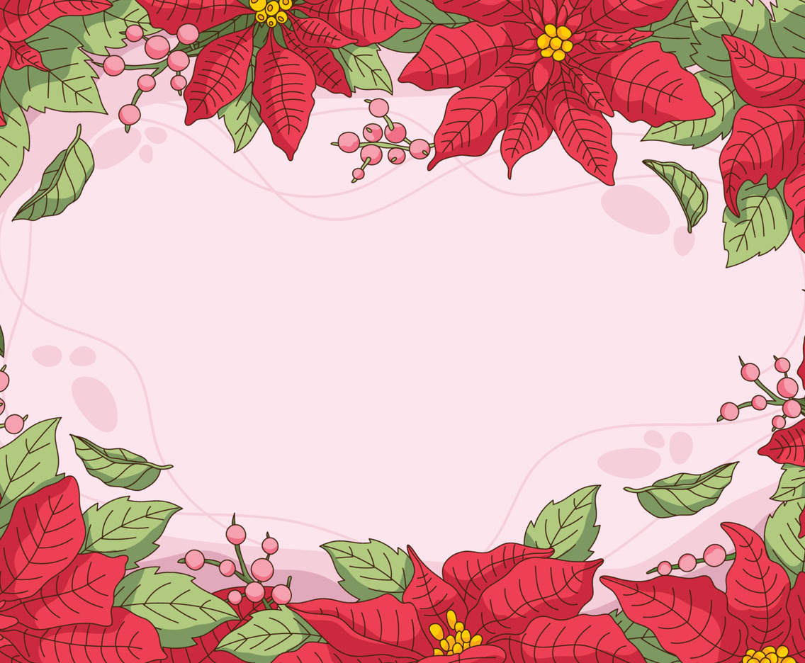 Poinsettias and Foliage Concept