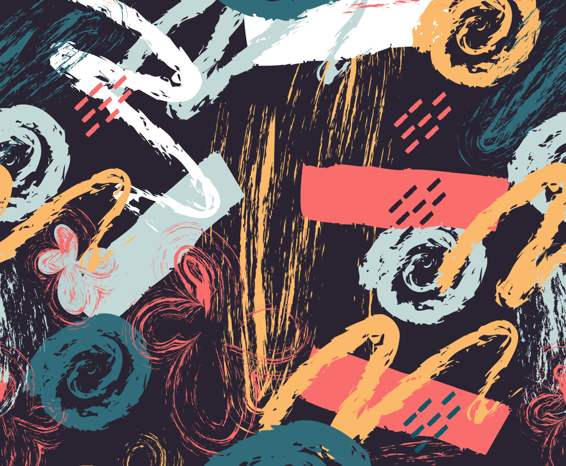 Contemporary Seamless Pattern With Colorful Brush