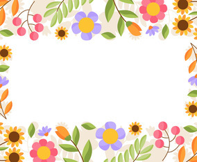 Spring Floral Border Background