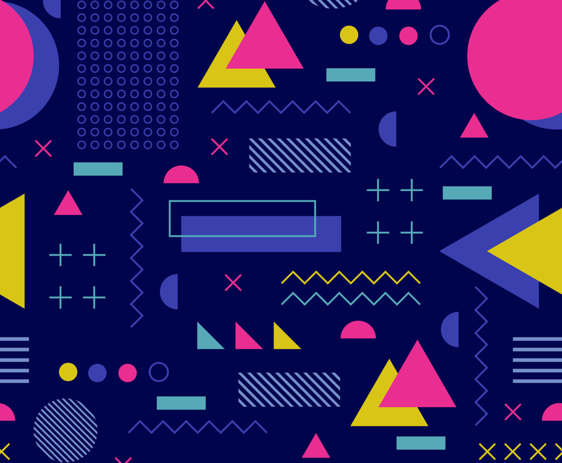 Colorful Geometric Shapes Seamless Pattern